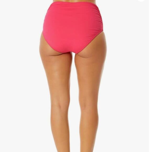 Anne Cole Large Convertible High Waisted Foldover Bottom Hot Pink NEW - Picture 9 of 9